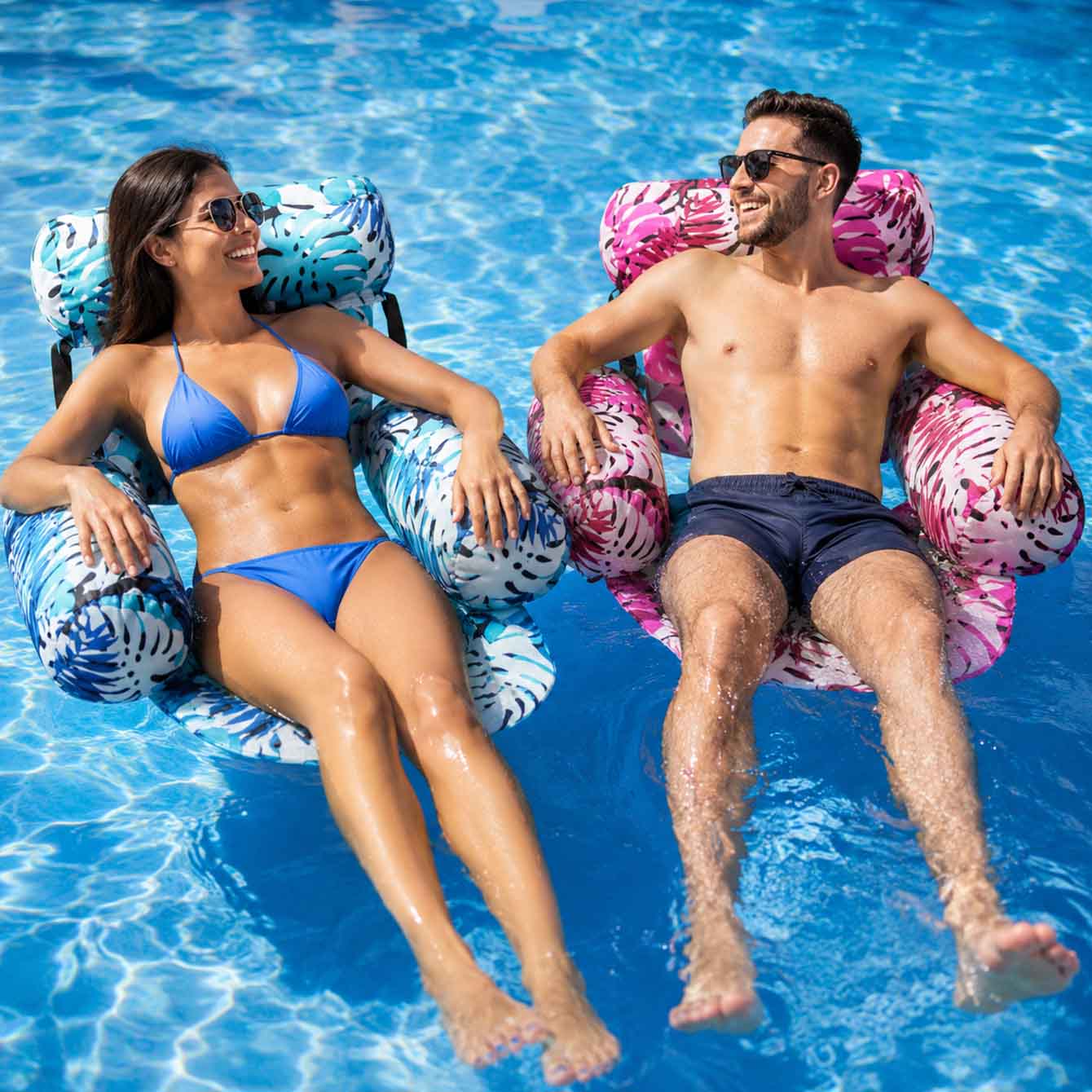 Pool Lounger Inflatable - 1 Pezzo Sedia Galleggiante Gonfiabile per