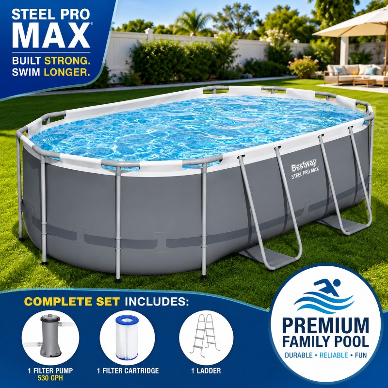 Pool Ladder Above Ground - Piscina fuori terra ovale Bestway Steel
