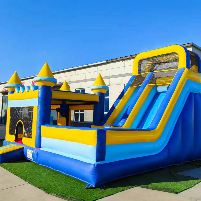 Water Slide Inflatable - Castello Gonfiabile Commerciale 4-in-1 con Scivolo