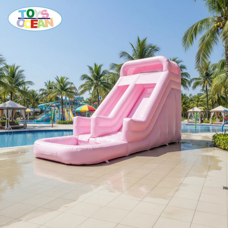 Water Slide Inflatable - Scivolo d'Acqua Gonfiabile Rosa a Doppia