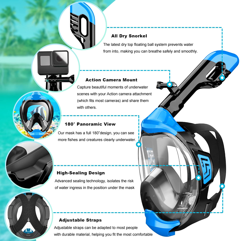 Maschera da snorkeling a pieno - Snorkel Mask Full Face recensione e prezzo